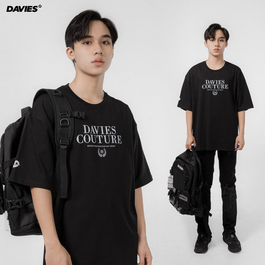 áo thun local brand davies màu đen đẹp