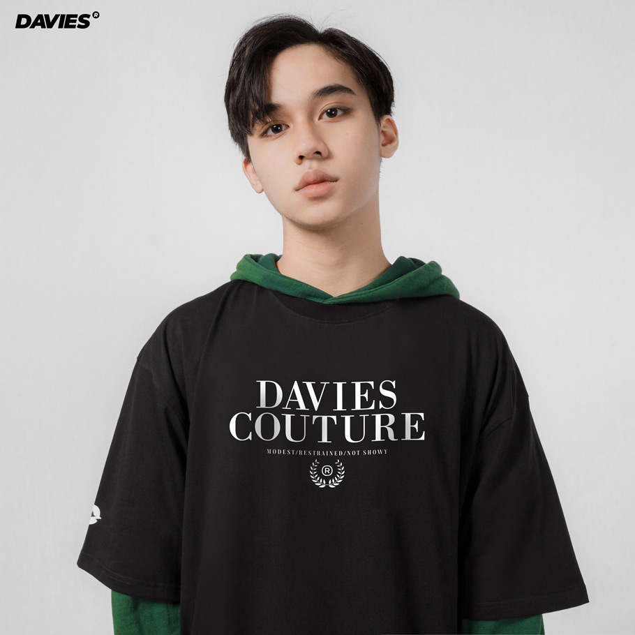 áo thun local brand davies màu đen đẹp
