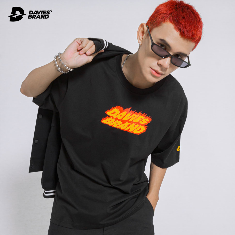 áo thun nam form rộng tay lỡ đen