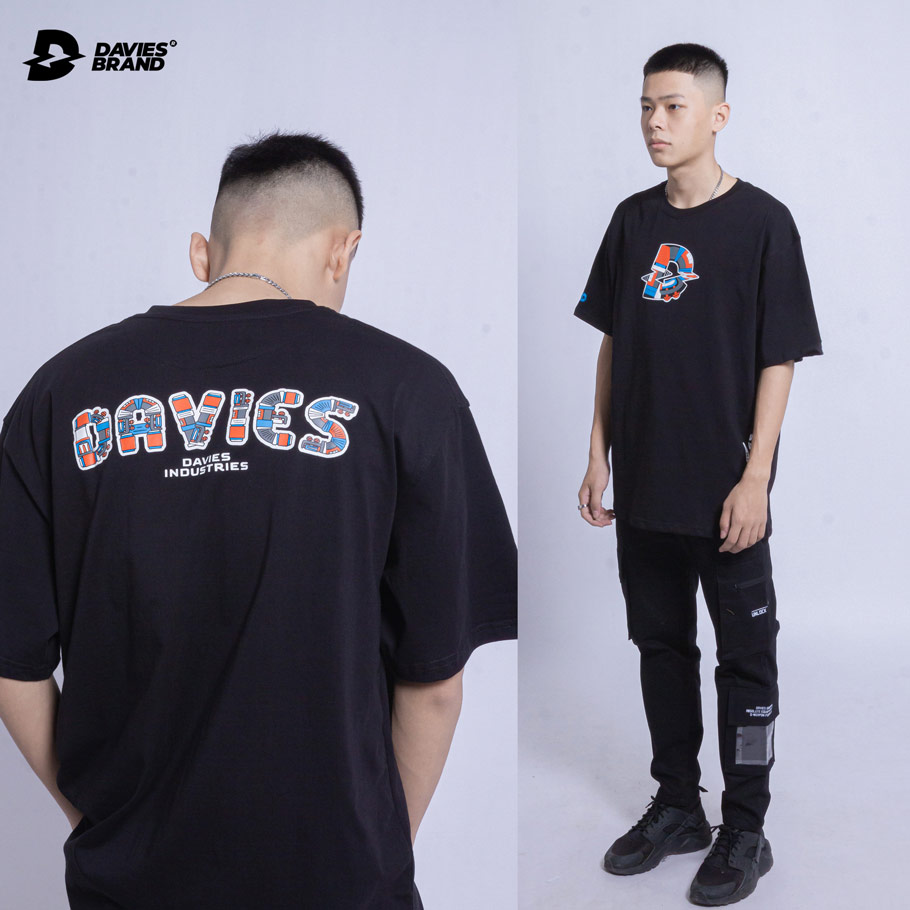 áo thun nam form rộng tay lỡ màu đen