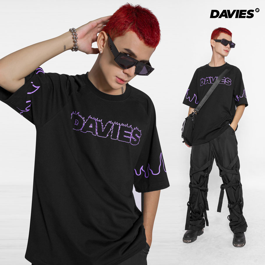 áo thun nam form rộng tay lỡ màu đen