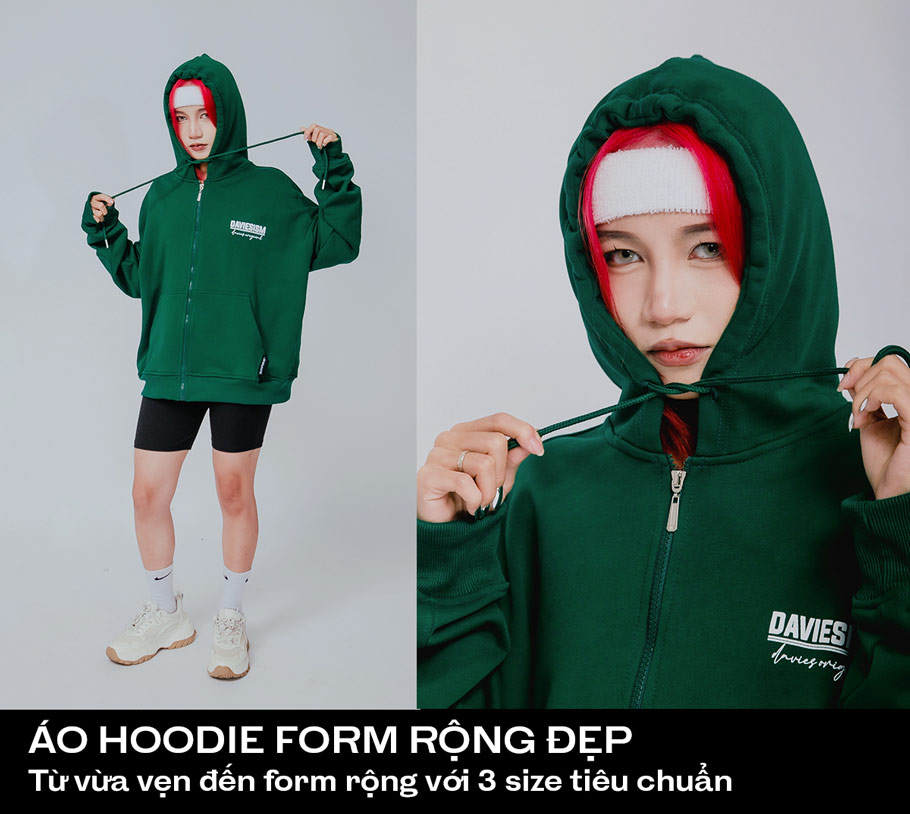 Hoodie Zip local brand áo khoác nỉ form rộng