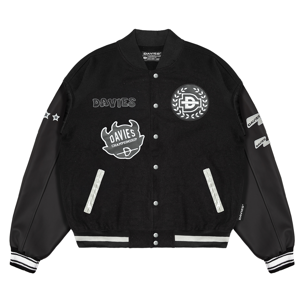 Áo khoác bóng chày nam nữ nỉ phối da Devil Varsity Jacket