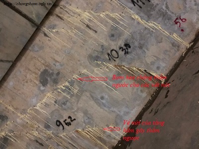 Tầng hầm bị nứt gây thấm