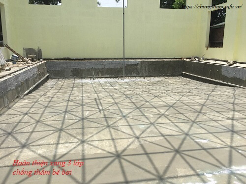Lớp chống thấm bể bơi sau khi hoàn thiện