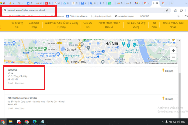 Chống thấm USS Việt Nam được công bố trên trang chủ của Sika Việt Nam