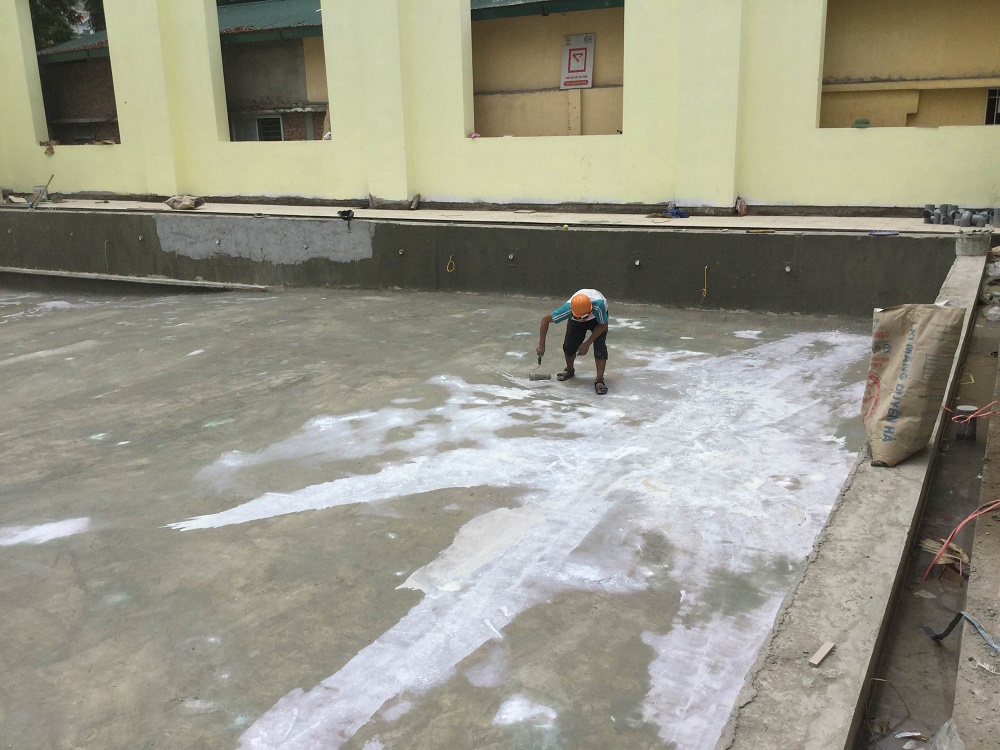 Thi công lớp Aquafin 2km thứ nhất