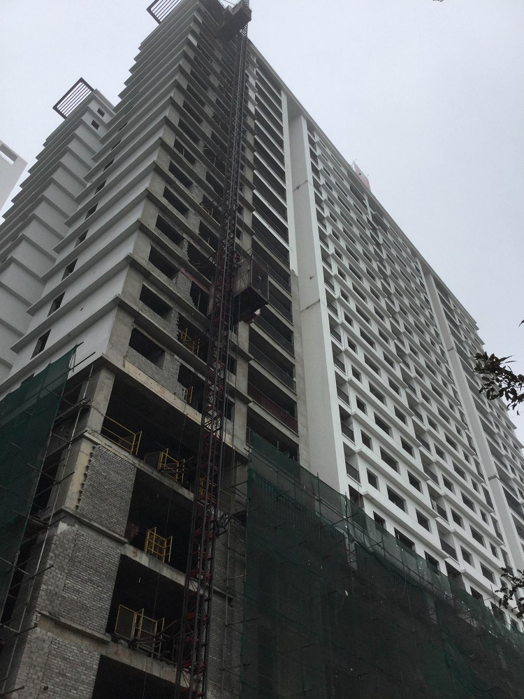 mặt ngoài dự án khi đang hoàn thiện