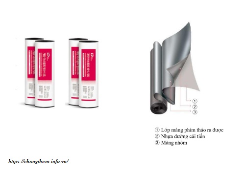 màng chống thấm tự dính mặt nhôm Morter-Plas