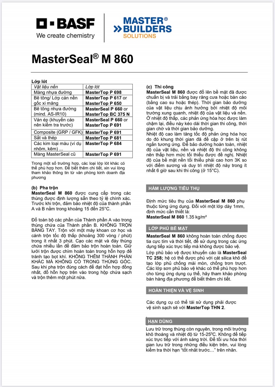 MasterSeal M860: