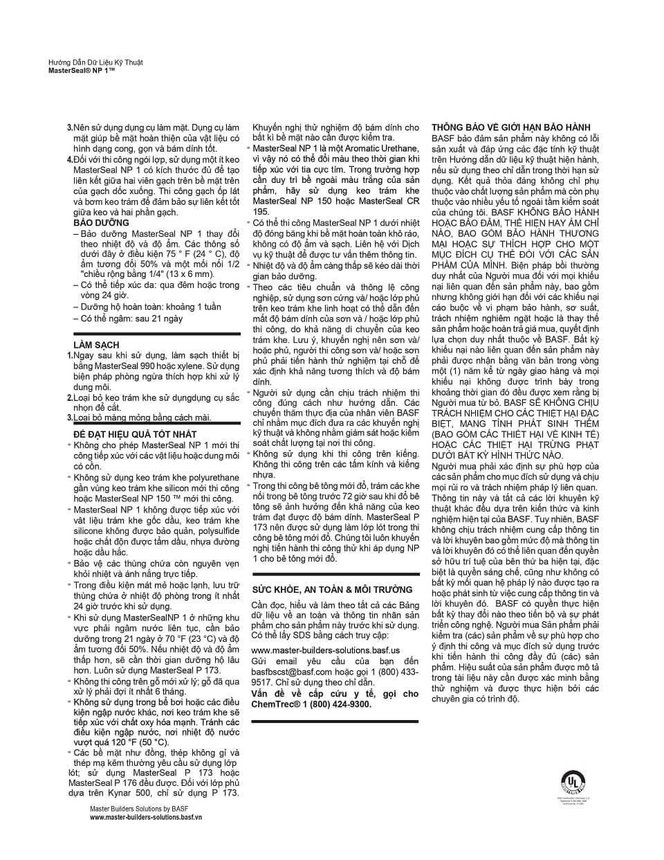 Masterseal-NP1: Cách làm