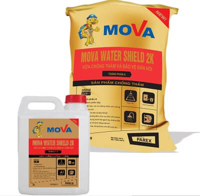Mova Water Shield 2K: Vữa chống thấm và bảo vệ đàn hồi cao
