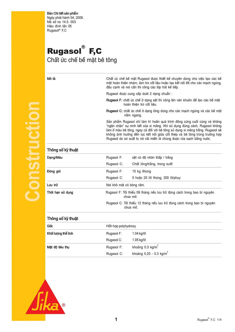 Rugasol-F: Chất tạo nhám