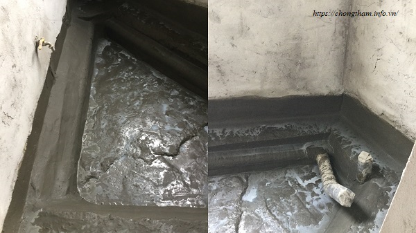 Chống thấm lớp 1 cho nhà vệ sinh sàn âm