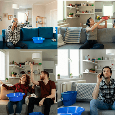 nhà dột khi trời mưa