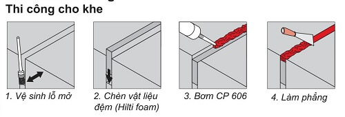 Silicone chống cháy Hilti CP 606 thi công khe