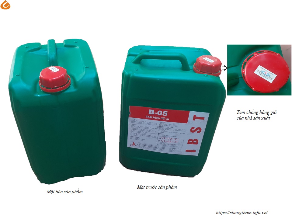 chất biến đổi rỉ B05 có tem chống hàng giả