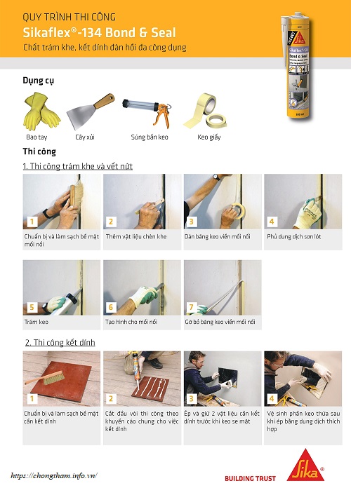 Biện pháp thi công Sikaflex - 134 Bond & Seal