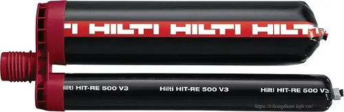 Hilti HIT-RE 500: Hóa chất chất khoan cấy thép