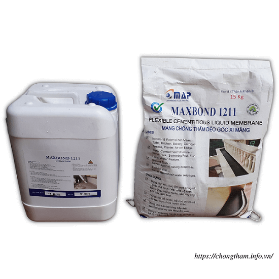 Maxbond 1211 - Chống thấm gốc xi măng 2 thành phần bộ 24 kg