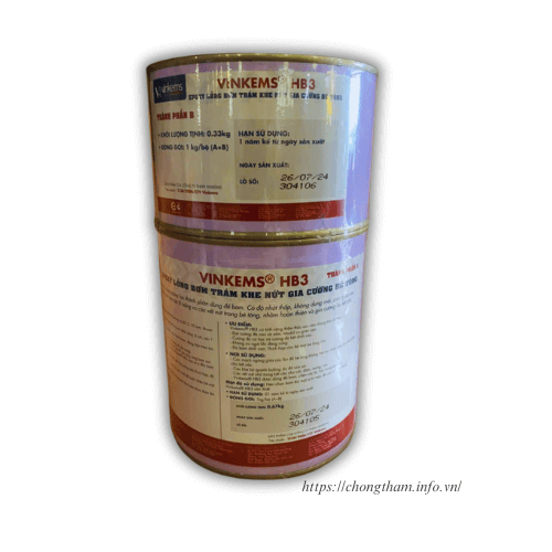 Vinkems HB3: chất kết dính vết nứt bê tông, khôi phục cường độ, gốc epoxy
