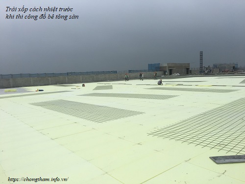 Xốp XPS trước khi đổ bê tông