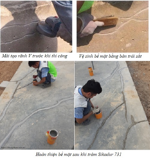 Sử dụng sikadur 731 để xử lý vết nứt