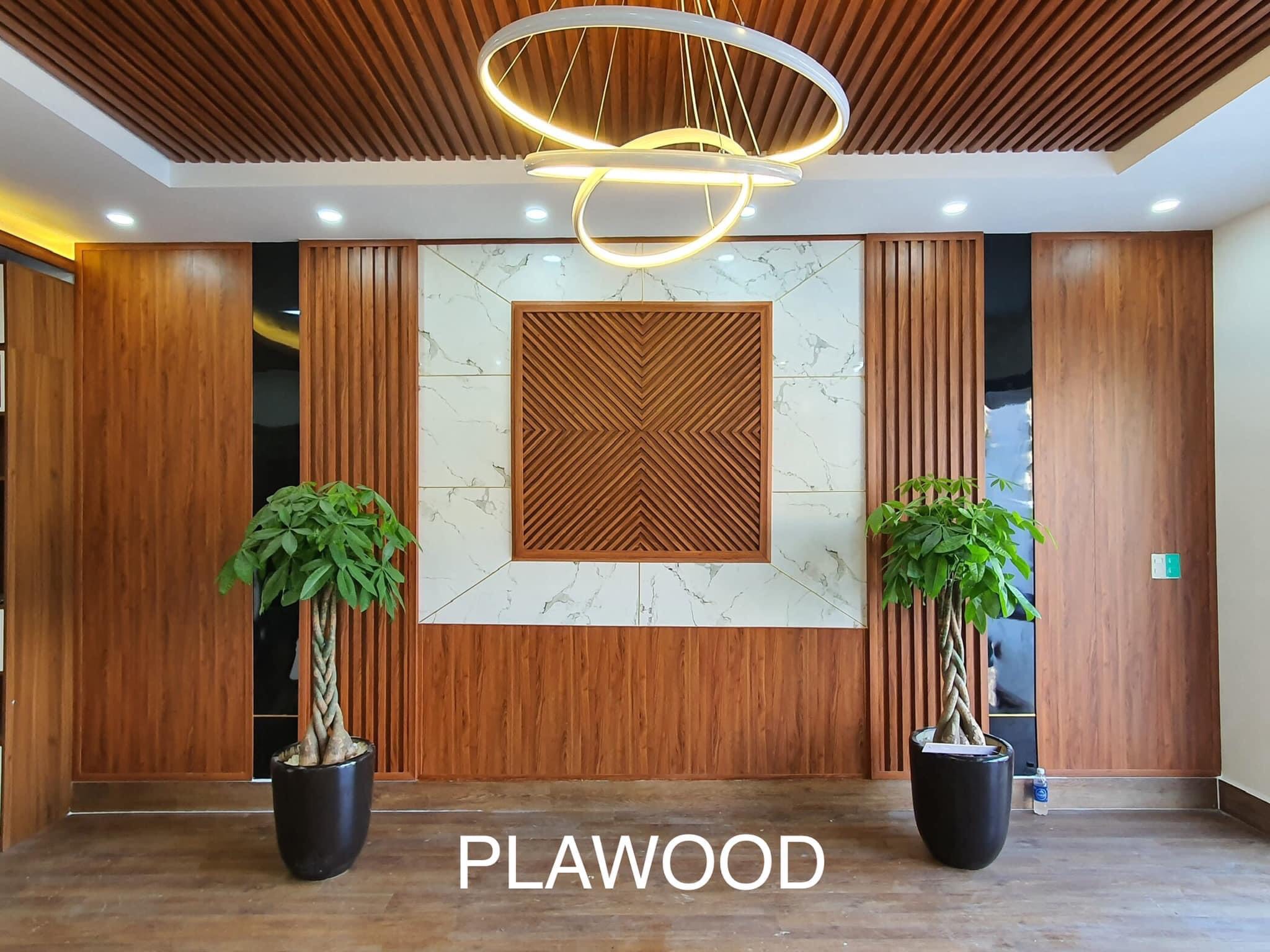 Một số hình ảnh thực tế ứng dụng tấm ốp gỗ nhựa Plawood cho tường; trần nội - ngoại thất