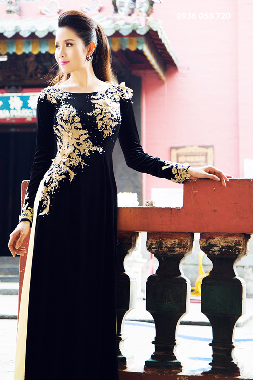 áo dài nhung cho mẹ chồng trong ngày cưới