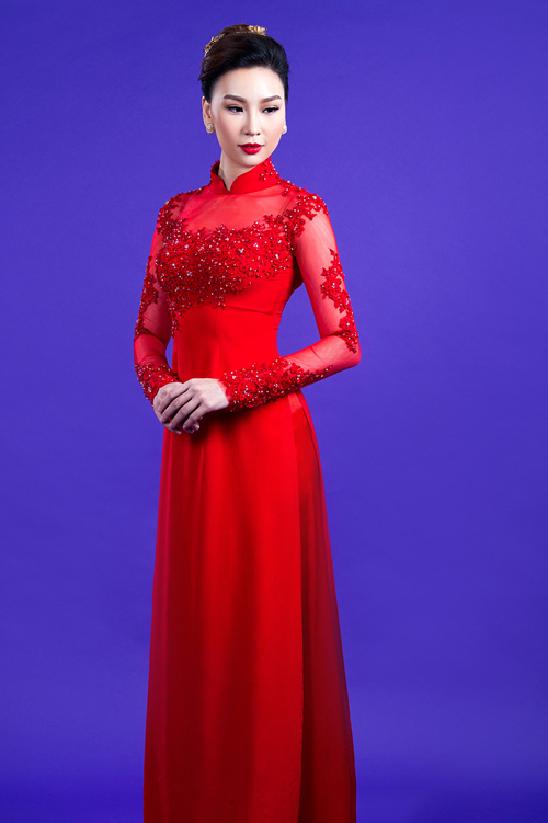 cho thuê áo dài cưới đỏ cho cô dâu đẹp tại Hà Nội