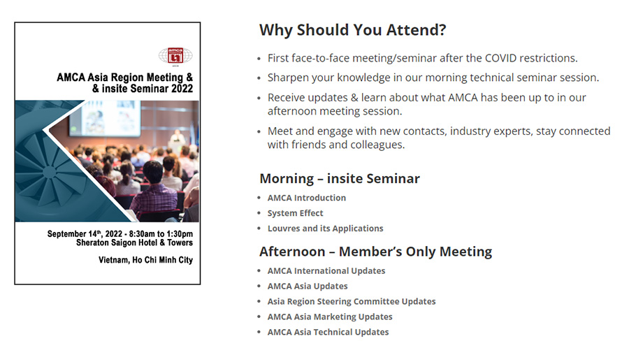 Hội thảo AMCA 2022 Thông tin hội thảo AMCA 2022