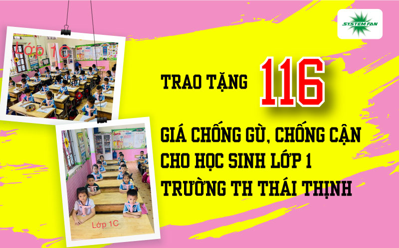 Tặng 116 thiết bị chống cận chống gù cho các cháu lớp 1