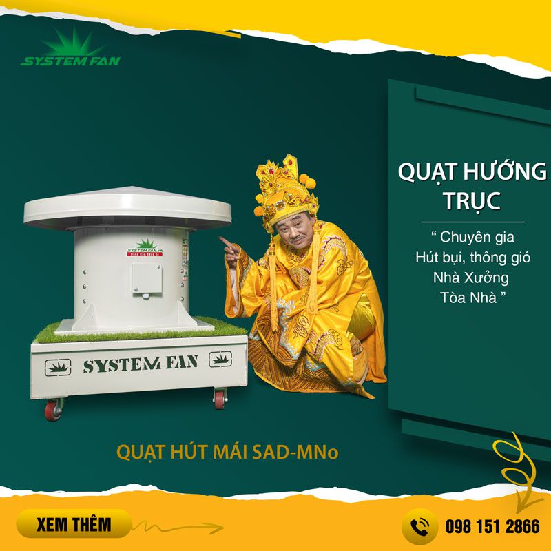 Quạt thông gió hút mái công nghiệp