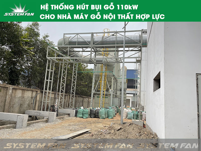Hệ thống hút bụi Hợp Lực 2 Hệ thống hút bụi gỗ 110kW Hợp Lực (Hình 2)