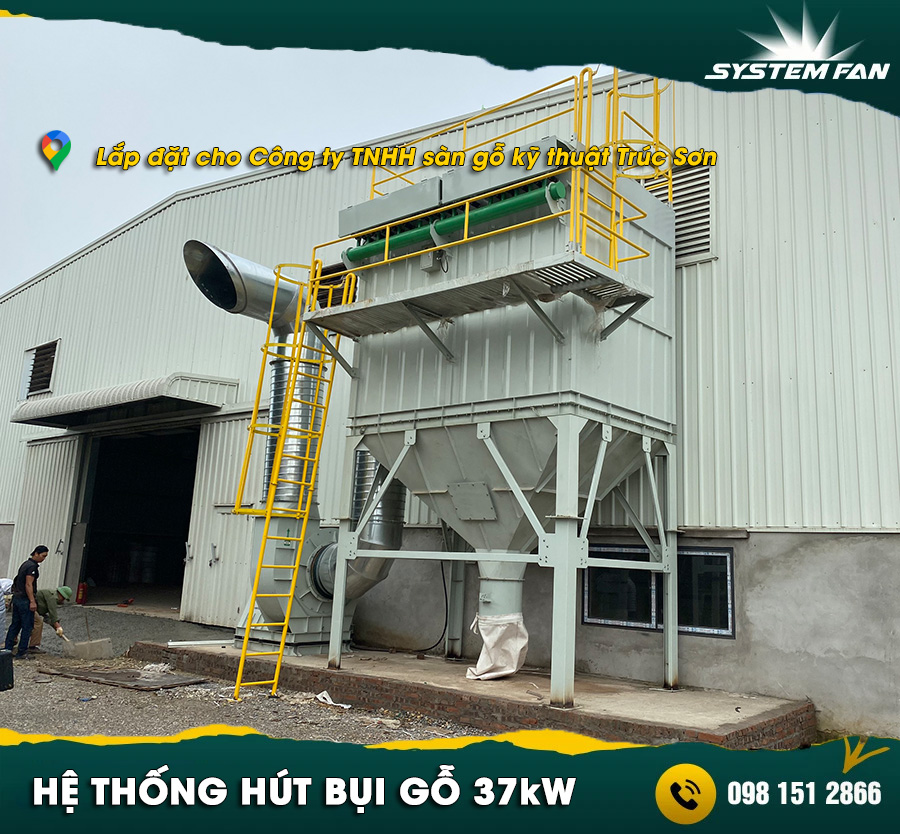 Hệ thống hút bụi sàn gỗ kỹ thuật Trúc Sơn