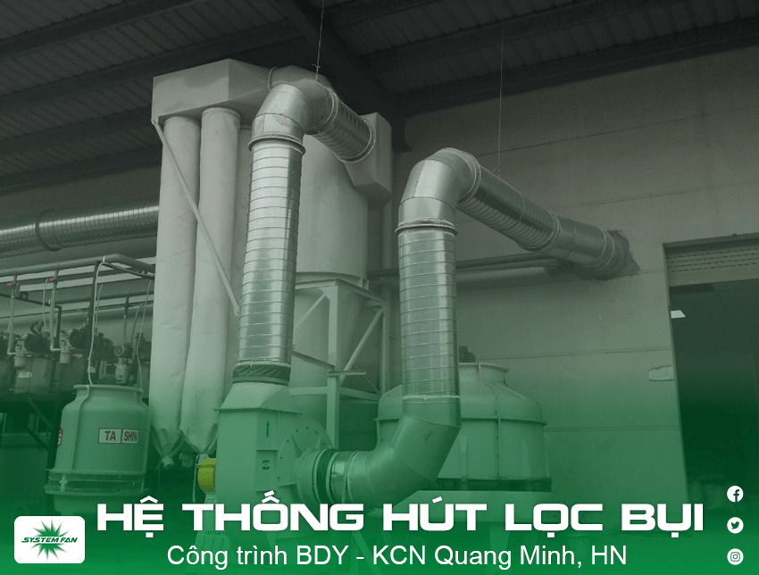 Hệ thống hút bụi Cyclone và túi lọc vải