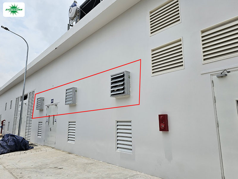 Quạt hướng trục nhà xưởng gắn tường