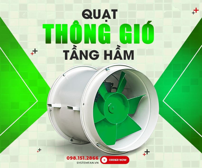 Quạt hướng trục thông gió tầng hầm