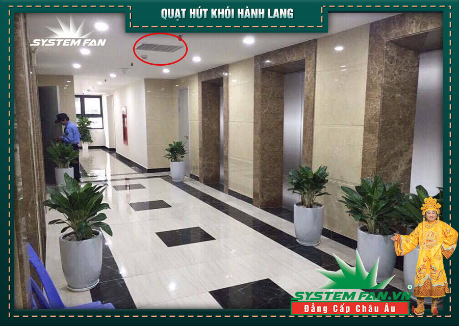 Quạt âm trần hút khói hành lang Quạt âm trần hút khói hành lang
