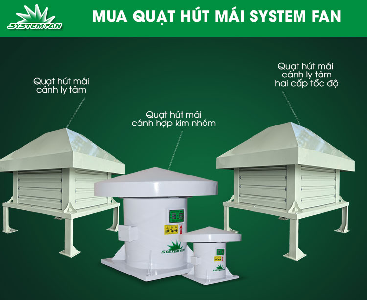 Các dòng quạt hút mái System Fan Các dòng quạt hút mái System Fan