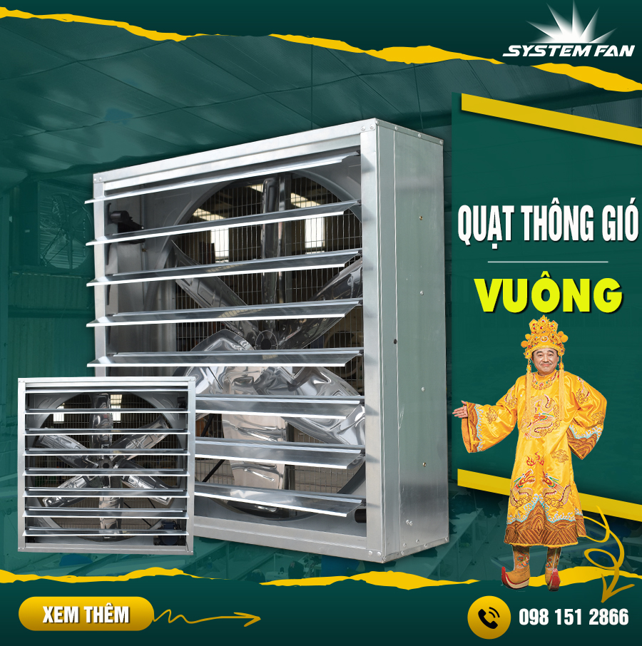 Quạt thông gió vuông System Fan Quạt thông gió vuông System Fan