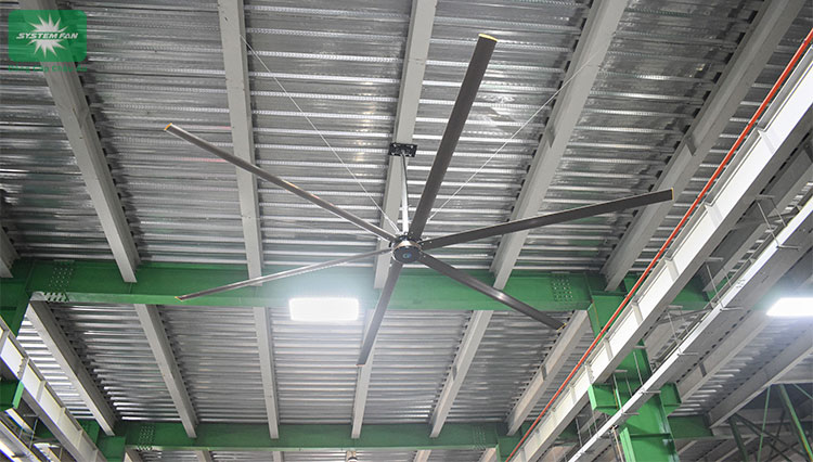 Quạt trần công nghiệp sải cánh lớn được lắp đặt cho nhà máy System Fan