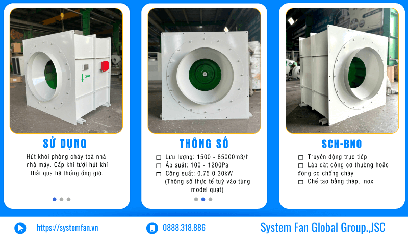 Quạt hộp vuông cánh ly tâm SCH-BNo