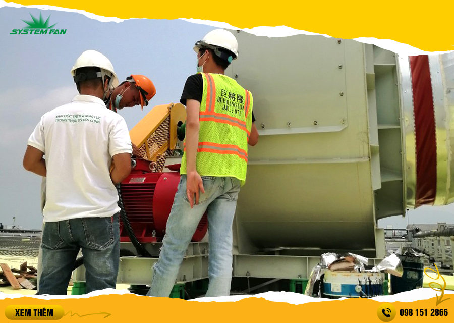 Lắp đặt quạt công nghiệp tại Bắc Ninh Hình ảnh lắp đặt quạt công nghiệp tại Bắc Ninh