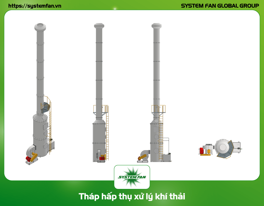 Tháp hấp thụ xử lý khí thải
