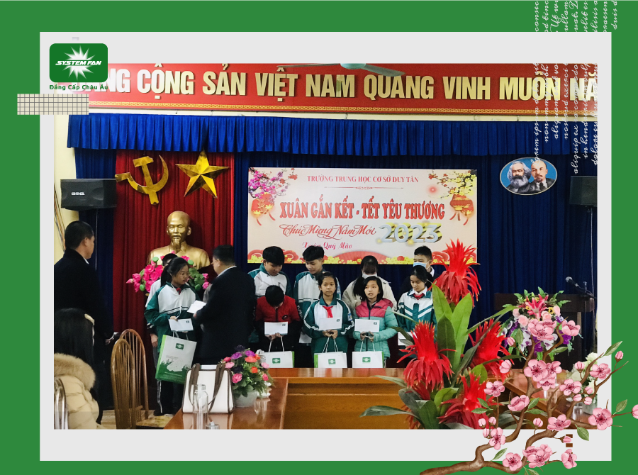 Trao quà cho học sinh THCS Duy Tân Tết Quý Mão 2023