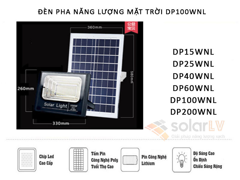 Đèn pha năng lượng mặt trời Solar Light 100W -2