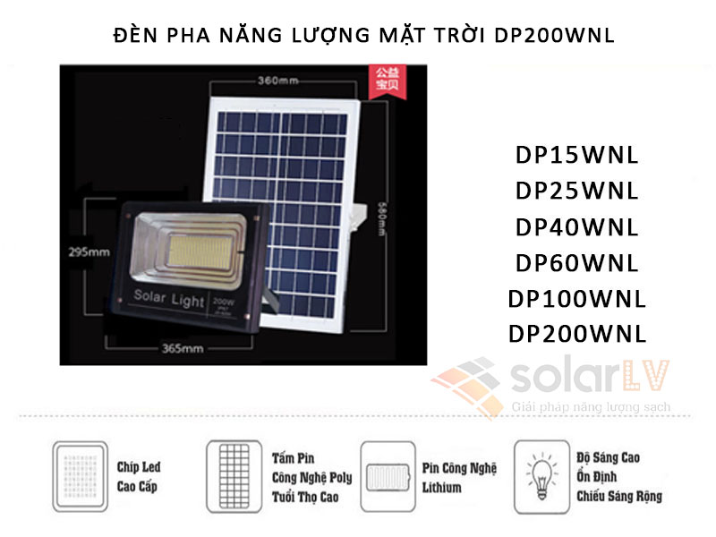 Đèn pha năng lượng mặt trời Solar Light 200W -2