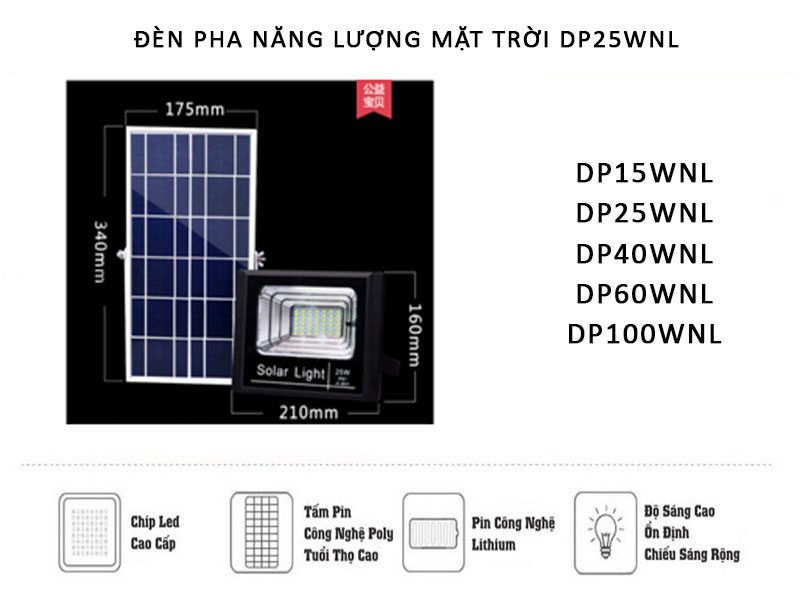 Đèn pha năng lượng mặt trời Solar Light 25W -2