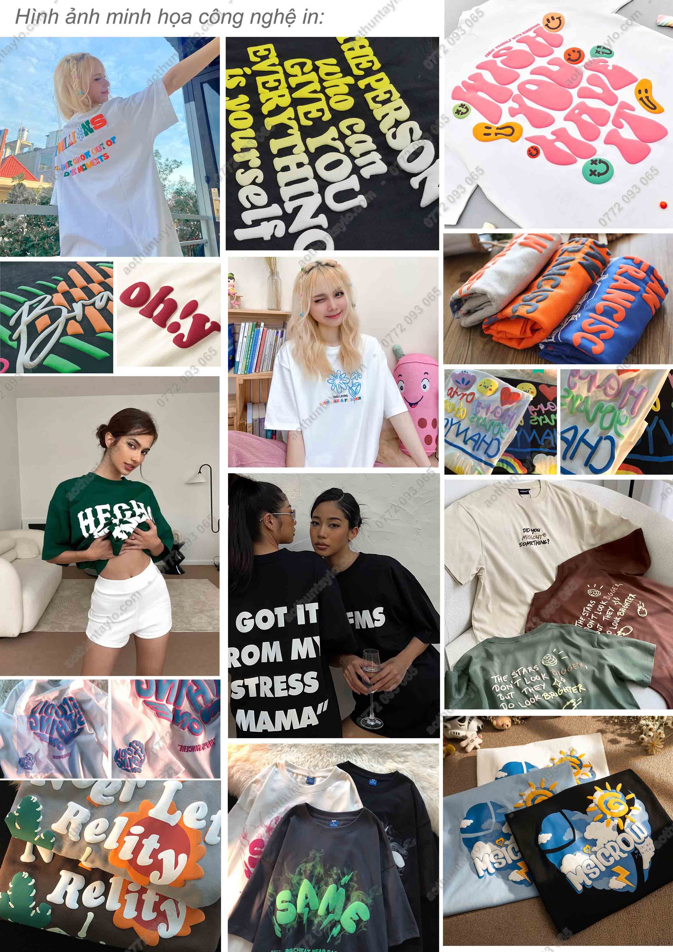 Áo Thun In Puff Logo Hình Xốp Foam Nổi 3D Giá SỈ Gia Công Theo Yêu Cầu Local Brand | The New Cotton